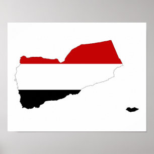 Affiche symbole de la forme du drapeau du pays du yémen