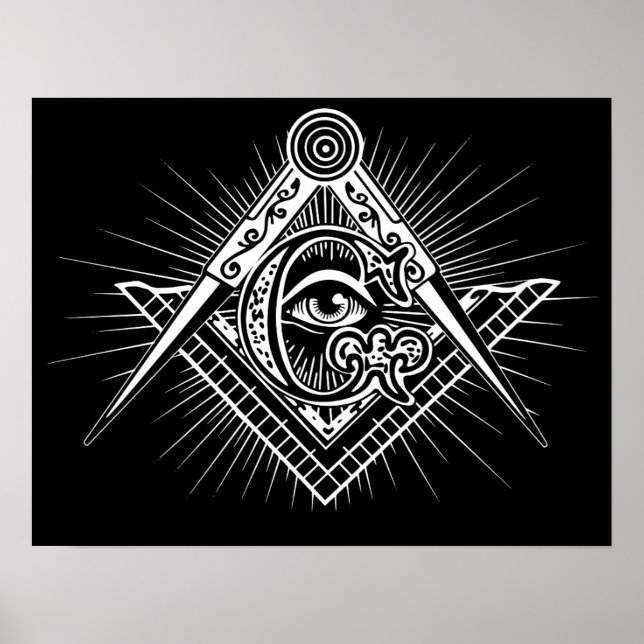 Affiche Symbole de la franc-maçonnerie des yeux Illuminati (Devant)