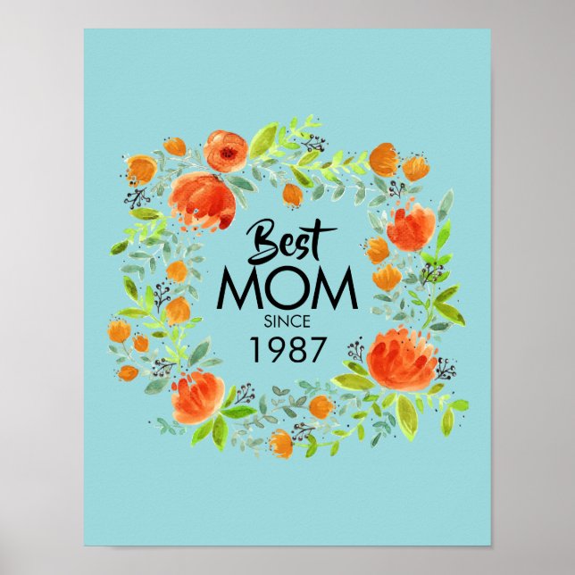 Affiche Symbole de la meilleure maman depuis l'aquarelle F (Devant)