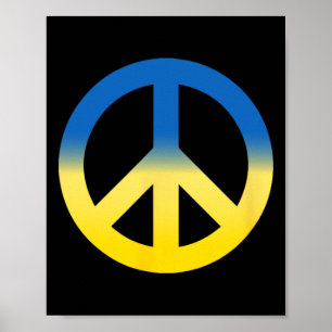 Affiche Symbole de la paix - Couleurs du drapeau de l'Ukra
