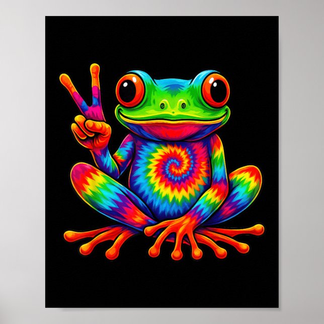 Affiche Symbole de la Paix de la Grenouille teinte cravate (Devant)