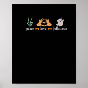 Affiche SYMBOLE DE LA Paix Halloween Squelette sorcière ma