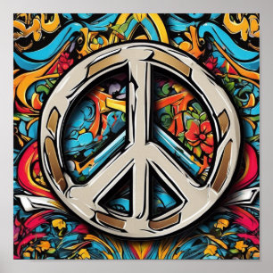 Affiche SYMBOLE DE LA PAIX PsychÉLIQUE T-shirt