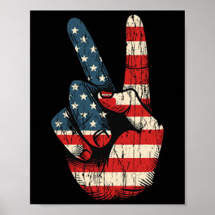 Affiche SYMBOLE DE LA PAIX RÉtro Vintage 60's 70's Hippie