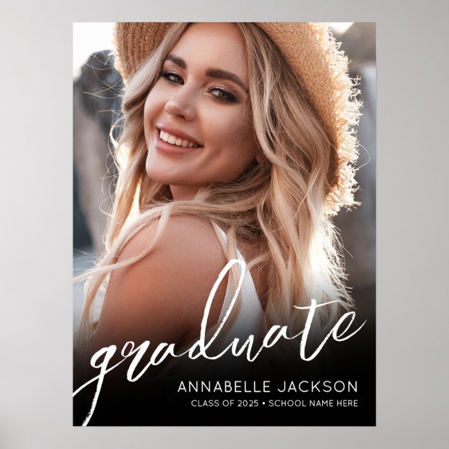 Affiche Symbole de la partie de graduation photo en noir b (Devant)