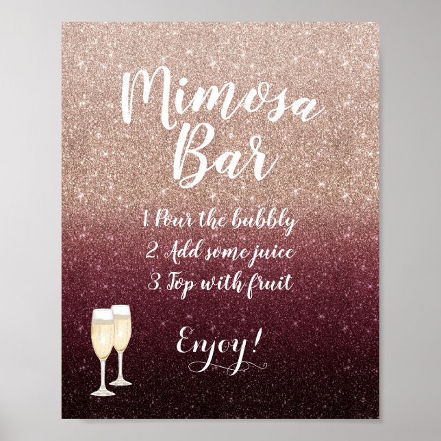 Affiche Symbole de la Parties scintillant d'or Rose de Bou (Devant)