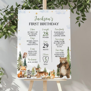 Affiche Symbole de la première année des animaux forestier