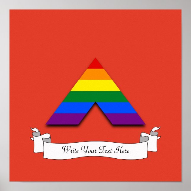 Affiche Symbole de la pyramide de l'alliage droit LGBT (Devant)