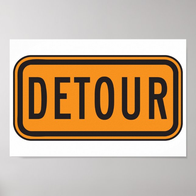 Affiche Symbole de la route Detour (Devant)