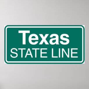 Affiche SYMBOLE DE LA ROUTE DU Texas State Line