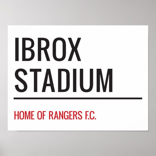 Affiche Symbole de la rue du Stade Ibrox (Devant)