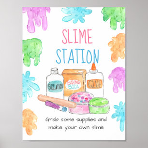 Affiche Symbole de la station slime enfant anniversaire