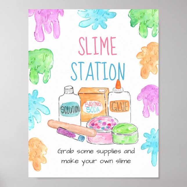 Affiche Symbole de la station slime enfant anniversaire (Devant)