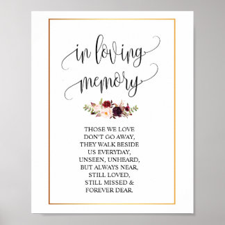 Affiche Symbole de la table commémorative Mariage en mémoi