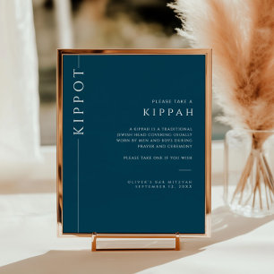 Affiche Symbole de la typographie Navy Blue Bar Mitzvah Ki