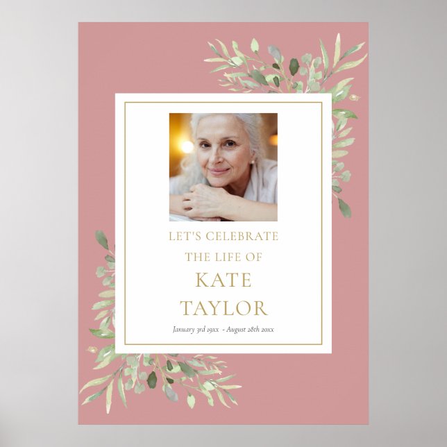 Affiche Symbole de la verdure Rose poussiéreuse Photo Célé (Devant)