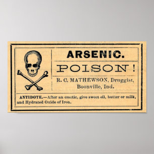 Affiche Symbole de l'affiche de l'Étiquette de l'arsenic d