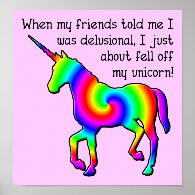 Affiche Symbole de l'affiche Delusional Unicorn Funny (Devant)
