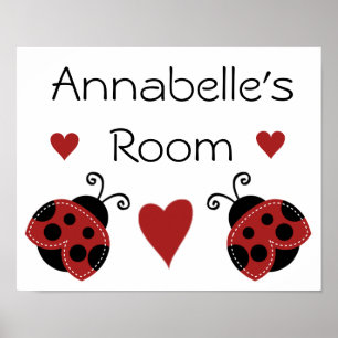 Affiche Symbole de l'affiche rouge Ladybug/nom d'impressio