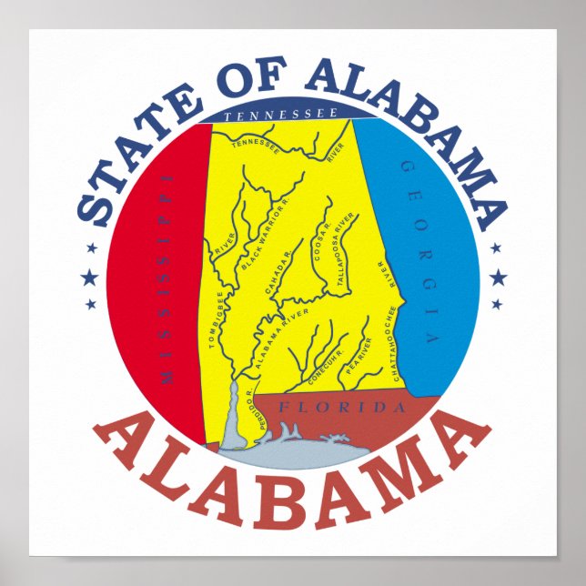 Affiche Symbole de l'Alabama (Devant)