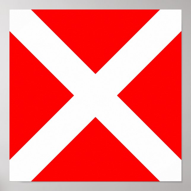 Affiche symbole de l'alphabet maritime quatre (Devant)