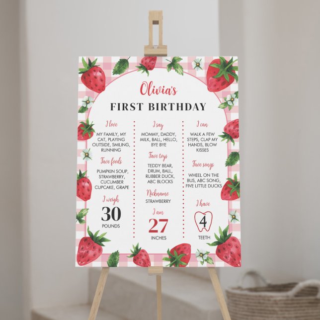Affiche Symbole de l'anniversaire de fraise Berry Sweet (Créateur téléchargé)