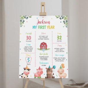 Affiche Symbole de l'Anniversaire des animaux de ferme de 