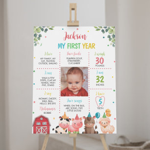 Affiche Symbole de l'Anniversaire des animaux de ferme de