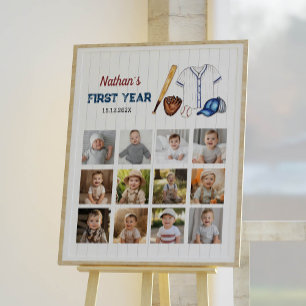 Affiche Symbole de l'anniversaire du baseball