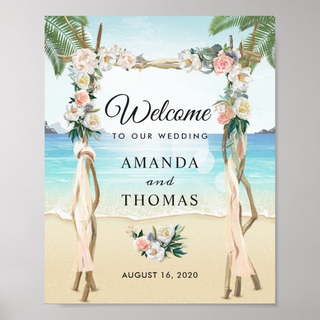 Affiche Symbole de l'arc Mariage tropical floral Arbor (Devant)