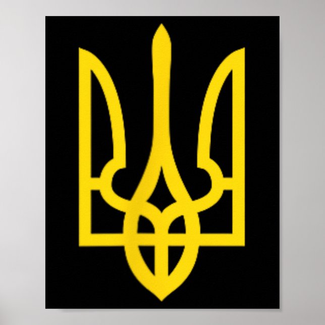 Affiche Symbole de l'emblème Stand With Ukraine Soutien à  (Devant)