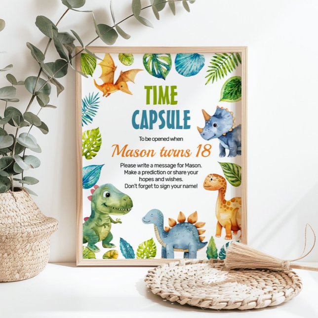 Affiche Symbole de l'heure d'anniversaire de Dinosaur (Créateur téléchargé)