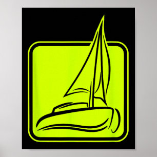 Affiche Symbole de logo de voile Carré Voilier Bateau Capi