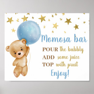 Affiche Symbole de l'ours de baby shower Momosa