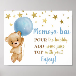 Affiche Symbole de l'ours de baby shower Momosa