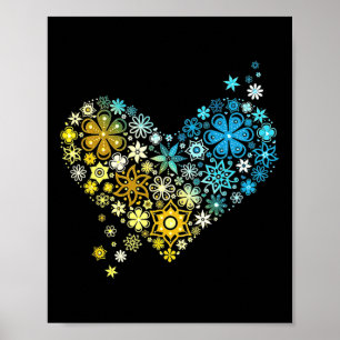 Affiche Symbole de l'Ukraine Cœur Amour Paix Espoir Printe