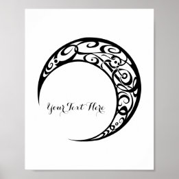 Affiche Symbole de lune tribale personnalisée
