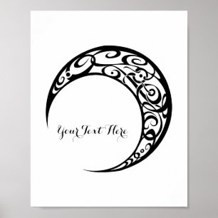 Affiche Symbole de lune tribale personnalisée