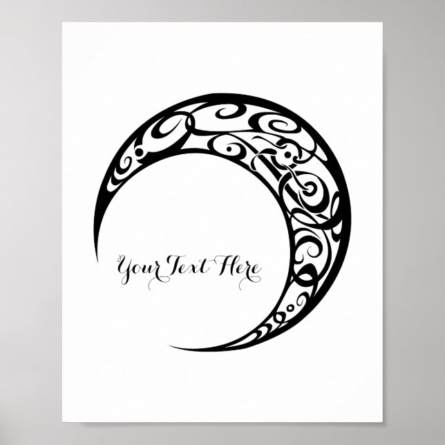 Affiche Symbole de lune tribale personnalisée (Devant)