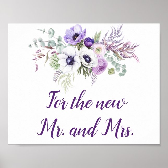 Affiche Symbole de mariage blanc violet Lavande Cartes et  (Devant)