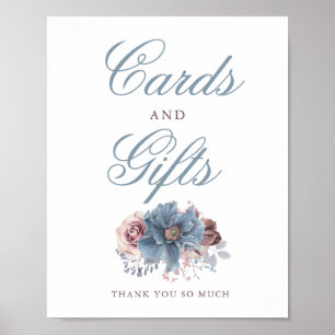 Affiche Symbole de mariage bleu et mauve Dusty Cartes et c
