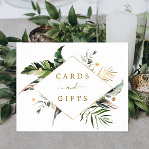 Affiche Symbole de mariage des Feuilles tropicaux