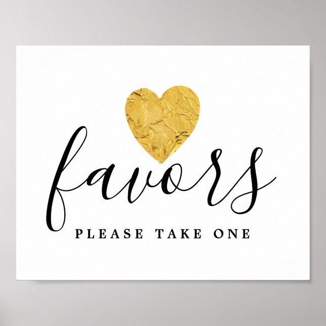 Affiche Symbole de mariage do-it-yourself Gold Foil Coeur  (Devant)