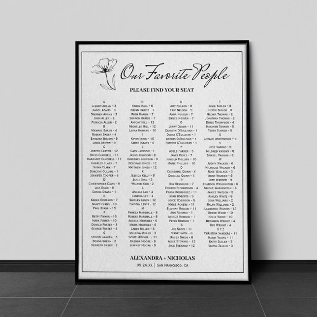 Affiche Symbole de mariage élégant noir et blanc (Créateur téléchargé)