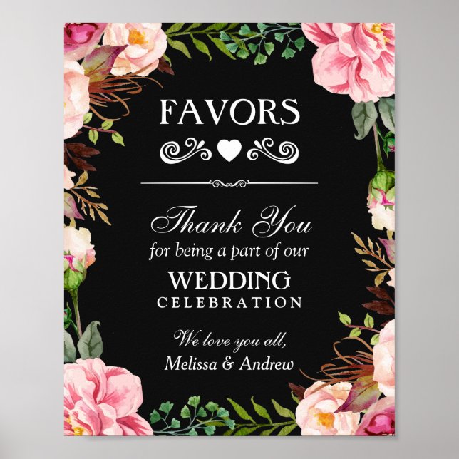Affiche Symbole de mariage en faveur du Merci | Couronne f (Devant)