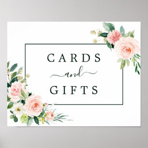 Affiche Symbole de mariage et cadeau en fleur rose