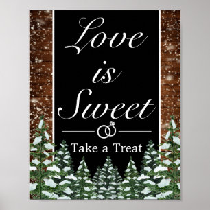 Affiche Symbole de mariage Noir Snowy Wood & Forest Favor