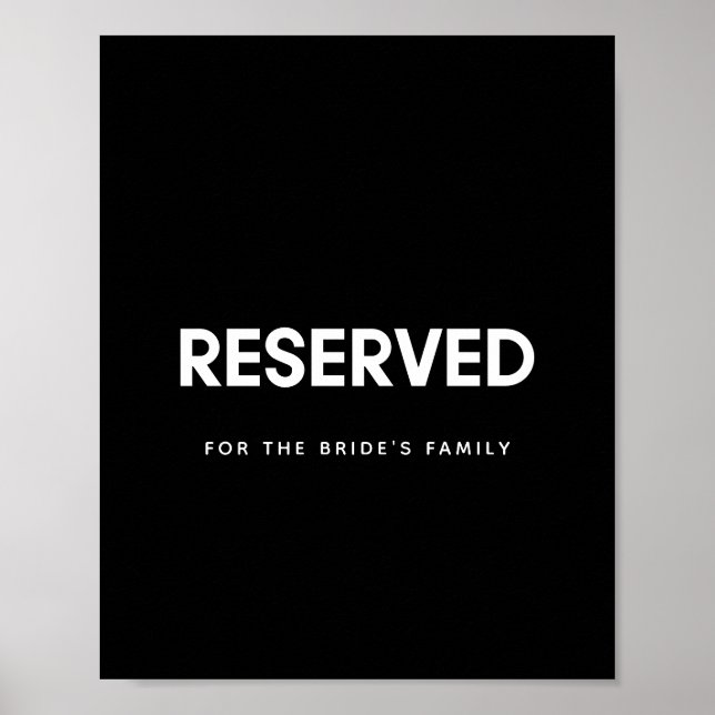 Affiche Symbole de mariage personnalisé minimaliste réserv (Devant)