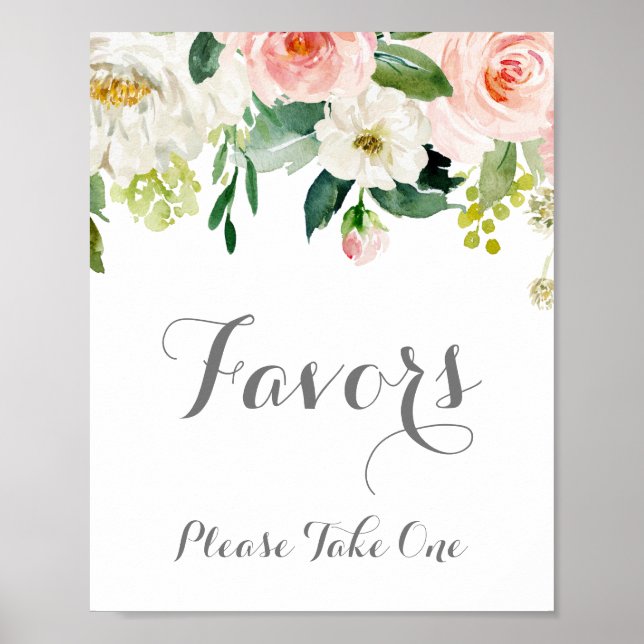 Affiche Symbole de mariage rose et blanc Fleur (Devant)