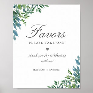 Affiche Symbole de mariage Rustique Chic Forest Foliage Fa
